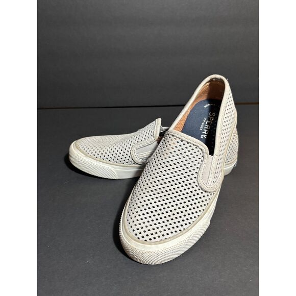 Sperry Top-Sider Women's Perforated Slip-On Sneakers – Gray Casual Size 5 - Picture 1 of 6